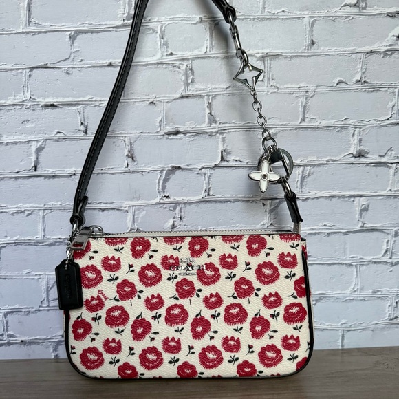 Coach Nolita 19  Red Floral zipping with free unbranded chain extenter CBM74 NWT main image 9